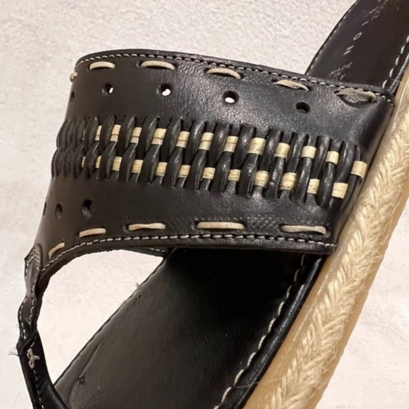 Kenneth Cole Reaction NWT Black Italian Leather Espadrille Sandals, 11 - Picture 4 of 7